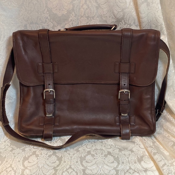 Vintage Coach Madison Brown Leather Messenger Briefcase Laptop Bag AOS-5325